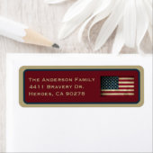 Amerikaanse Vlag Retouradreslabel Etiket (Insitu)
