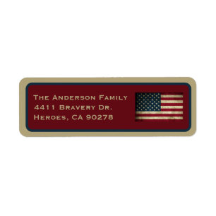 Amerikaanse Vlag Retouradreslabel Etiket