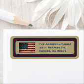 Amerikaanse Vlag Retouradreslabels Etiket (Insitu)