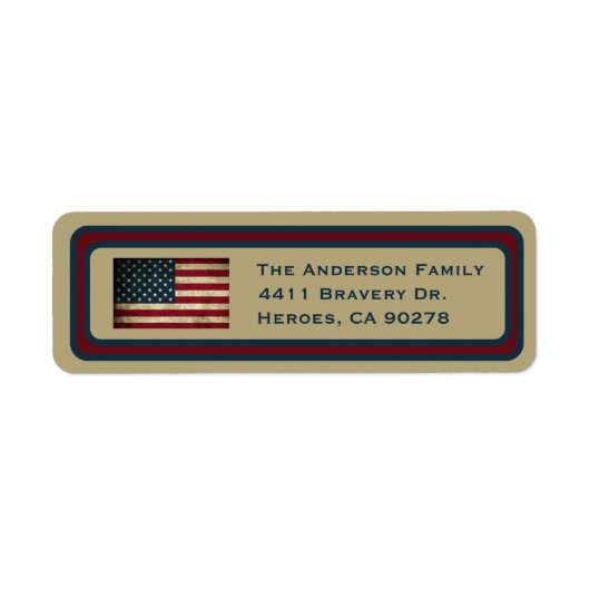 Amerikaanse Vlag Retouradreslabels Etiket (Voorkant)