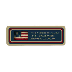 Amerikaanse Vlag Retouradreslabels Etiket