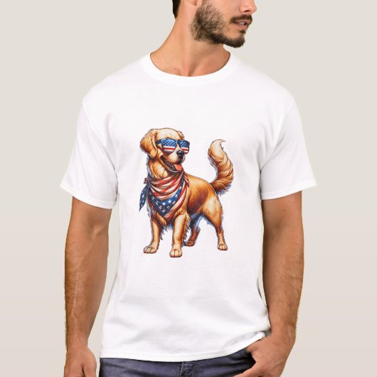 Amerikaanse vlag Retriever T-shirt (Voorkant)