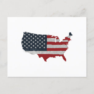 Amerikaanse vlag Retro Feestdagenkaart