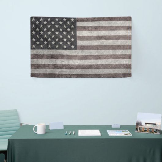Amerikaanse vlag, retro stijl met canvastextuur spandoek (Beurs)