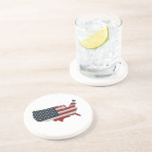 Amerikaanse vlag Retro Zandsteen Onderzetter (Zijkant)