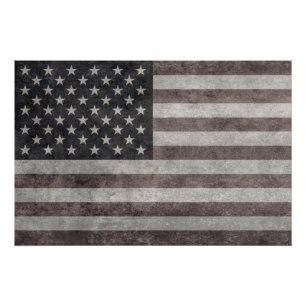 Amerikaanse vlag, retroAmerikaanse vlag op Canvas Perfect Poster