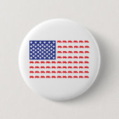 Amerikaanse vlag Rhinoceros Ronde Button 5,7 Cm (Voorkant)