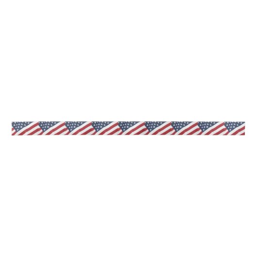 Amerikaanse vlag Ribbon Satijnen Lint (Voorkant)
