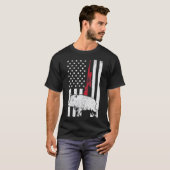 Amerikaanse vlag Rifle Hog Boar Pig Pistool Huntin T-shirt (Voorkant volledig)
