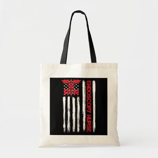 Amerikaanse vlag RN Endoscopie verpleegster Tote Bag (Voorkant)