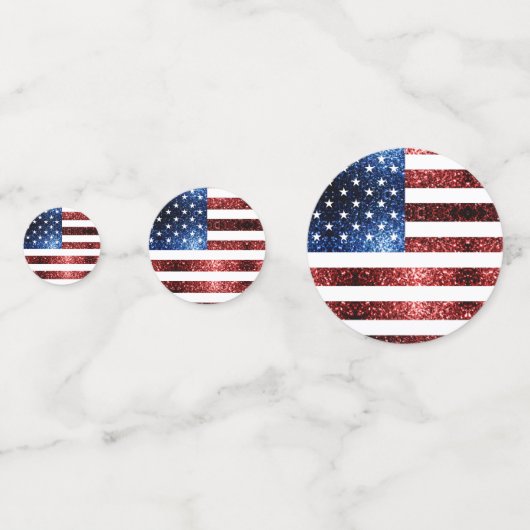 Amerikaanse vlag rode blauwe muggen monogram confetti (Achterkanten)