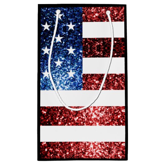 Amerikaanse vlag rode blauwe muggen monogram klein cadeauzakje (Achterkant)