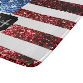 Amerikaanse vlag rode blauwe muggen monogram snijplank (Hoek)