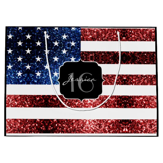 Amerikaanse vlag rode blauwe muggen zweet 16 large cadeautasje (Voorkant)