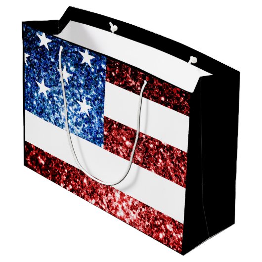 Amerikaanse vlag rode blauwe muggen zweet 16 large cadeautasje (Achterkant Gekanteld)