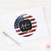 Amerikaanse vlag rode blauwe muggen zweet 16 ronde sticker (Envelop)