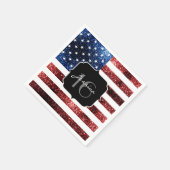 Amerikaanse vlag rode blauwe muggen zweet 16 servetten (Hoek)