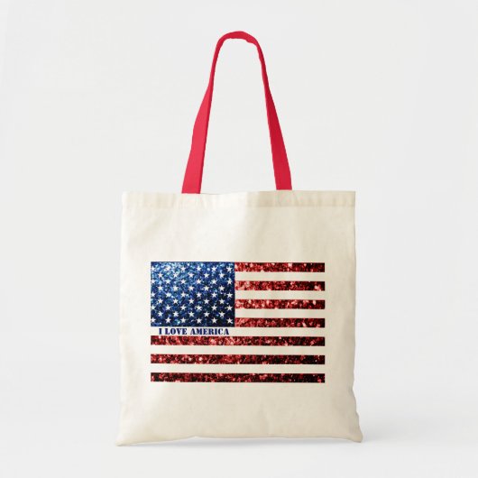 Amerikaanse vlag rode blauwe sparken AMERICA perso Tote Bag (Voorkant)