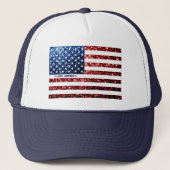 Amerikaanse vlag rode blauwe sparken AMERICA perso Trucker Pet (Voorkant)