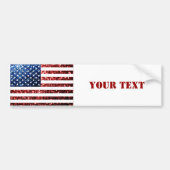 Amerikaanse vlag rode blauwe sparkles personalisee bumpersticker (Voorkant)
