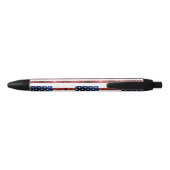 Amerikaanse vlag rode blauwe sparkles personalisee zwarte inkt pen (Achterkant)