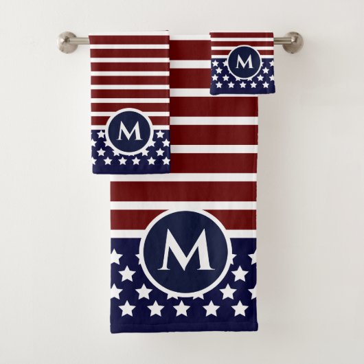 Amerikaanse vlag rode blauwe streep vlag bad handdoek (Insitu)