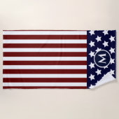 Amerikaanse vlag rode blauwe streep vlag strandlaken (Voorkant)