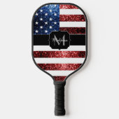 Amerikaanse vlag rode blauwe vlekken pickleball paddle (Voorkant)