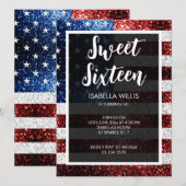 Amerikaanse vlag rode blauwe witte sparken Sweet 1 Kaart (Voorkant / Achterkant)