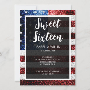 Amerikaanse vlag rode blauwe witte sparken Sweet 1 Kaart