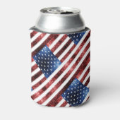 Amerikaanse vlag rode en blauwe mousserende glitte blikjeskoeler (Blikje Achterkant)