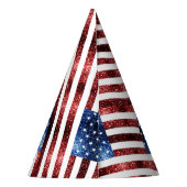 Amerikaanse vlag rode en blauwe mousserende glitte feesthoedjes (Achterkant)