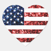 Amerikaanse vlag rode en blauwe muggen hart sticker (Voorkant)