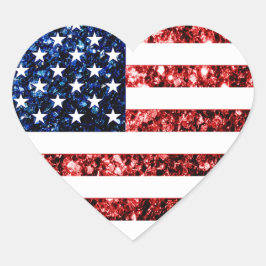 Amerikaanse vlag rode en blauwe muggen hart sticker