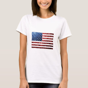 Amerikaanse vlag rode en blauwe muggen t-shirt