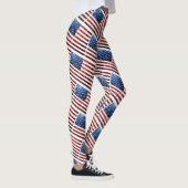 Amerikaanse vlag rode en blauwe muggenspatroon leggings (Rechts)
