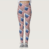 Amerikaanse vlag rode en blauwe muggenspatroon leggings (Voorkant)