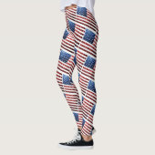 Amerikaanse vlag rode en blauwe muggenspatroon leggings (Links)