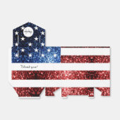 Amerikaanse vlag rode en blauwe muggenzifters bedankdoosjes (Uitgevouwen)