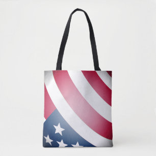 Amerikaanse vlag Rode en witte strepen, sterren op Tote Bag
