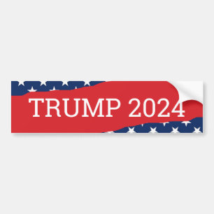 Amerikaanse Vlag Rode en Witte Trump 2024 Bumpersticker