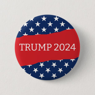 Amerikaanse Vlag Rode en Witte Trump 2024 Ronde Button 5,7 Cm
