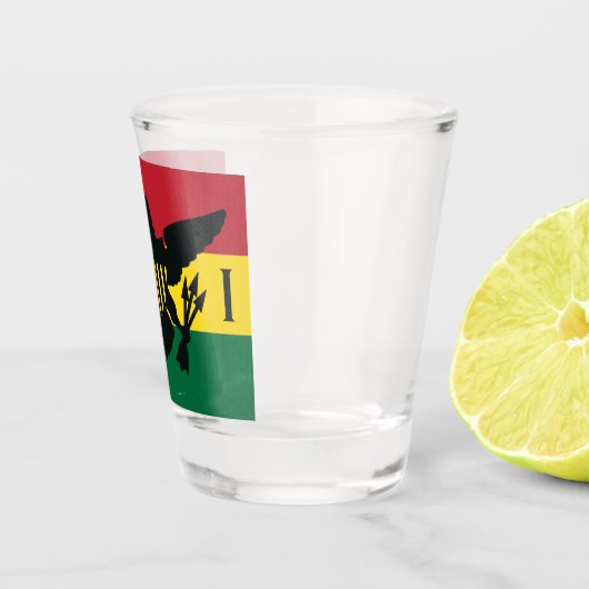 Amerikaanse vlag, rode gele groene streep shot glas (Rechts)