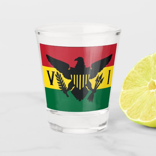 Amerikaanse vlag, rode gele groene streep shot glas (Voorkant)