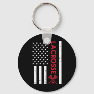 Amerikaanse vlag rode lacrosse  lakse patriottisch sleutelhanger