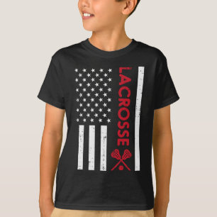 Amerikaanse vlag rode lacrosse  lakse patriottisch t-shirt