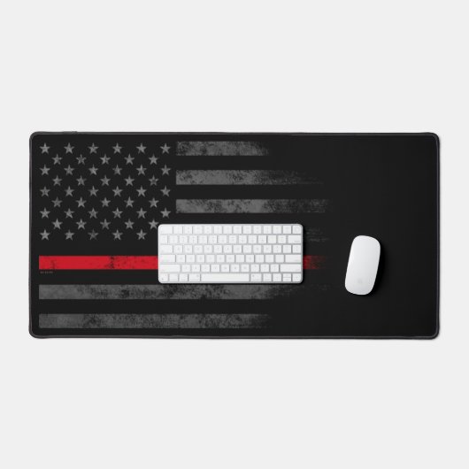 Amerikaanse vlag rode lijn eerste responder bureaumat (Keyboard & Muis)