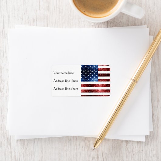 Amerikaanse vlag rode snuitjes etiket (Insitu)