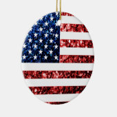 Amerikaanse vlag rode snuitjes keramisch ornament (Rechts)