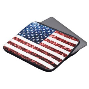 Amerikaanse vlag rode snuitjes laptop sleeve